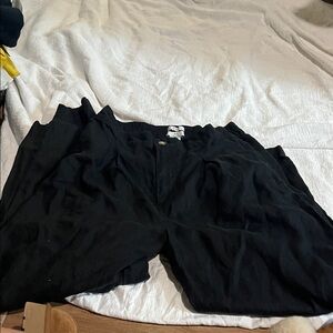 Halston wideleg linen pants black